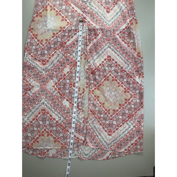 Express Women Sheer Aztec Button Front Maxi Dress Size M Coachella Festival Boho - Picture 7 of 16